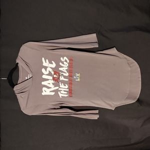 Tampa Bay Buccaneers 3/4 sleeve hooded tee, pewter, M